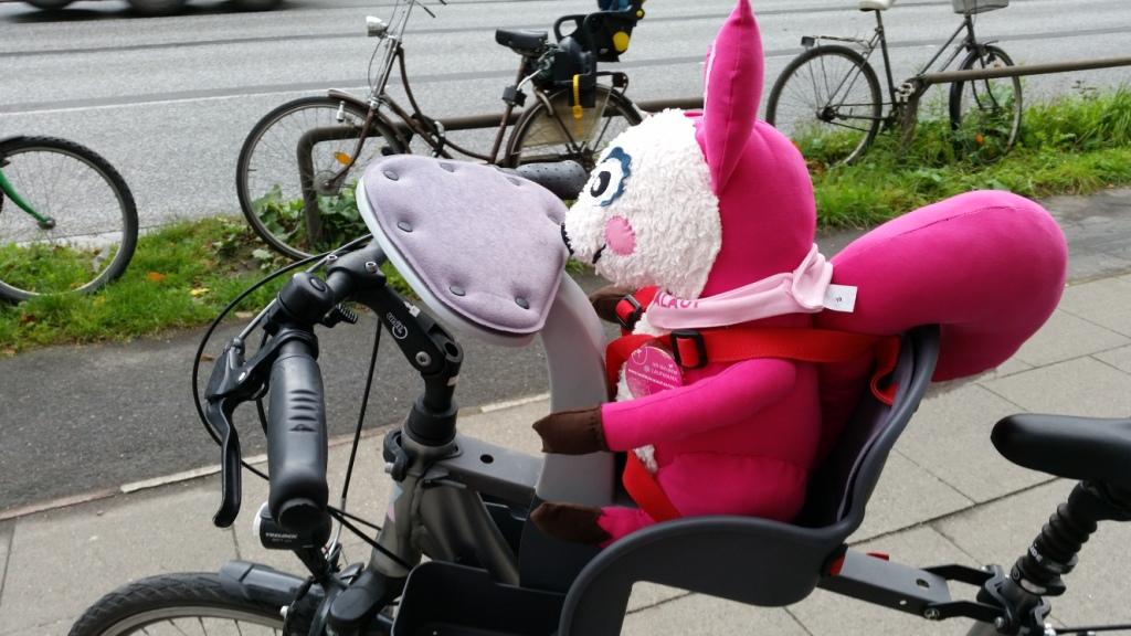 Polly Pink fährt Fahrrad