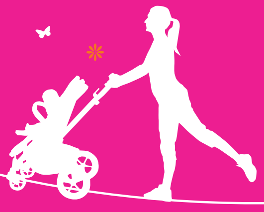 LAUFMAMALAUF Kinderwagen-Mama-Silhuette_Logo
