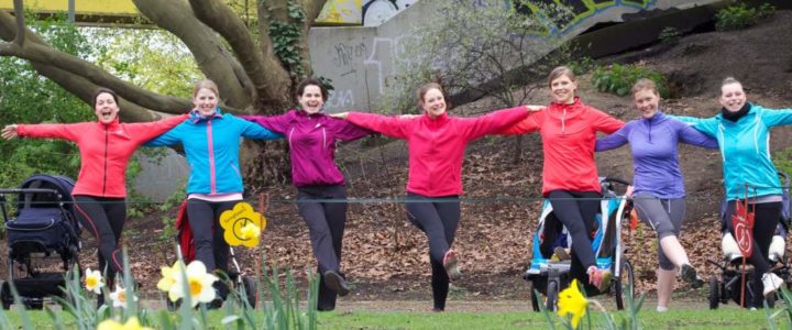 LAUFMAMALAUF Kinderwagen Kurs im Frühling